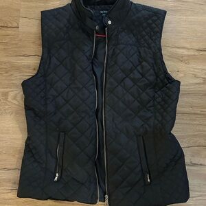 Quilted Women’s Black Vest with Pockets
